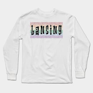 LGBTQ PATTERN AMERICA LANSING Long Sleeve T-Shirt